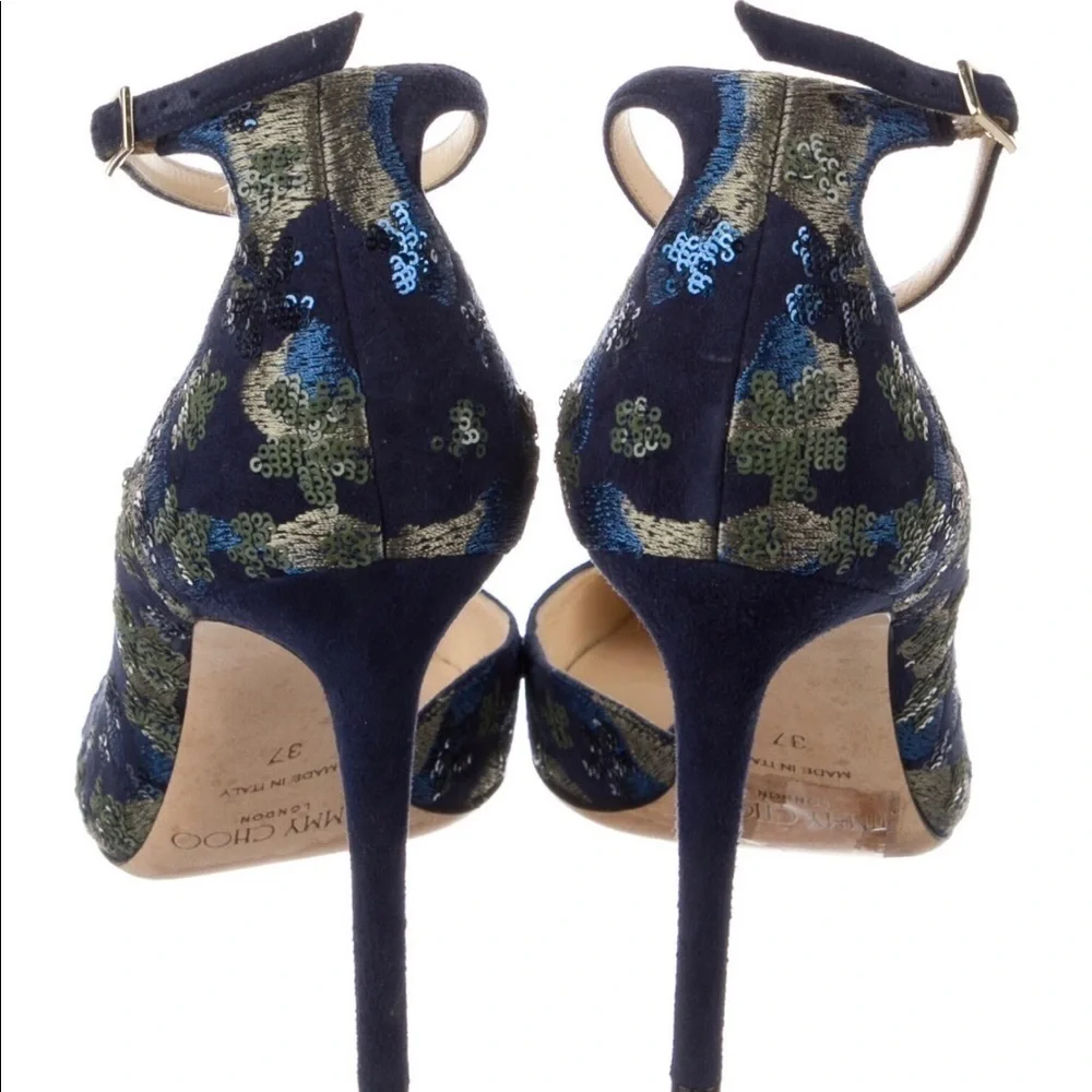 Jimmy Choo /  Lucy 100 D’Orsay Pumps Sequin floral Pattern 39 9